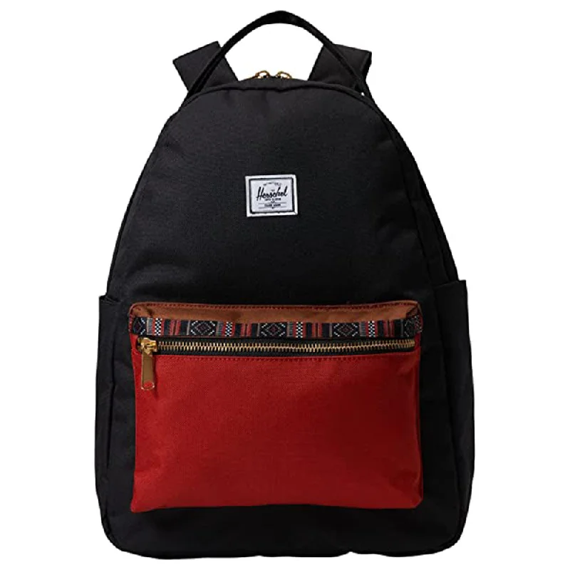 Camping hiking spiritual trails-Herschel Unisex Black/Saddle/Ketchup Nova Mid-Volume One Size Backpack - 10501-04968-OS