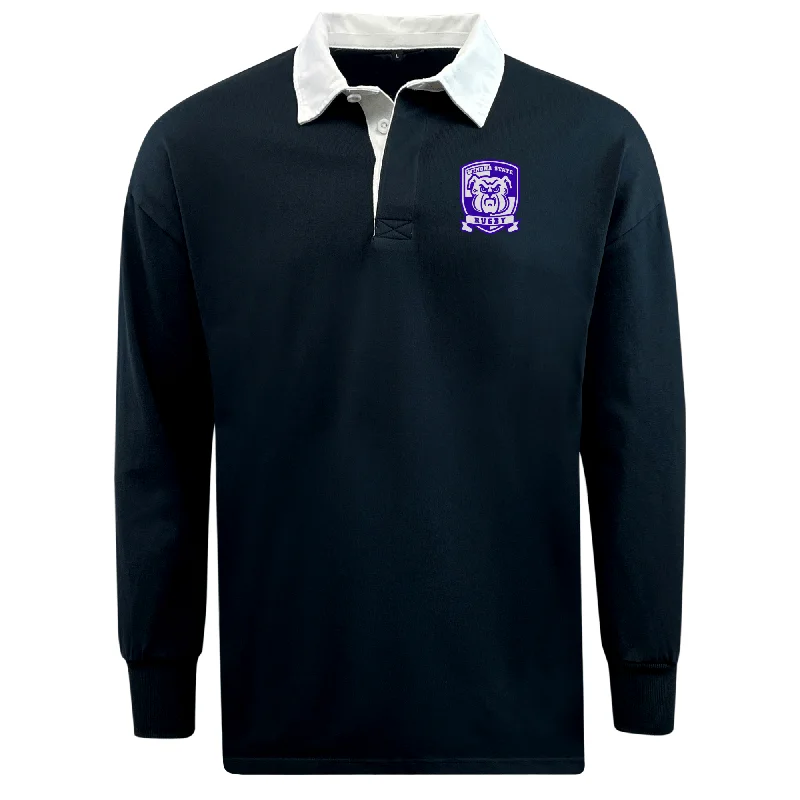 Camping hiking rain ponchos-Winona State University Classic Long Sleeve Solid Rugby Jersey