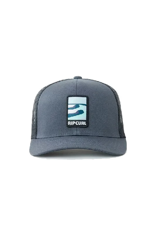 newsboy-style-hat-Rip Curl Custom Curve Trucker Hat - Washed Black