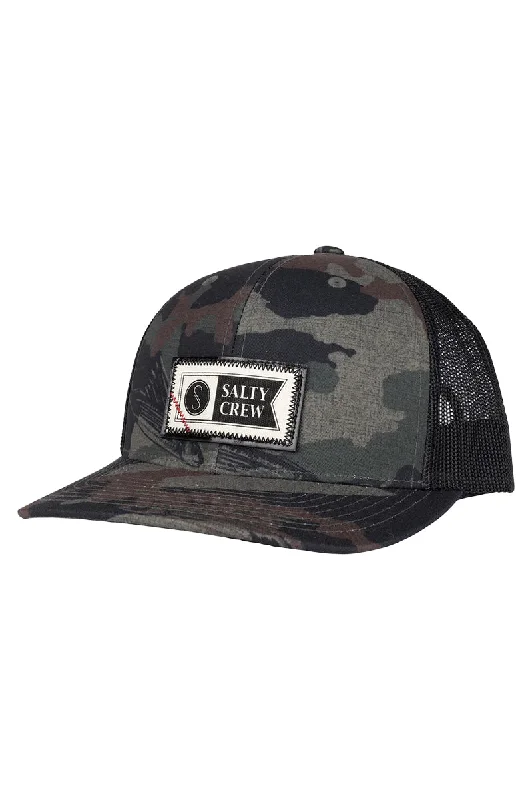 kids-baseball-hat-Salty Crew Topstitch Retro Trucker Hat - Salty Camo