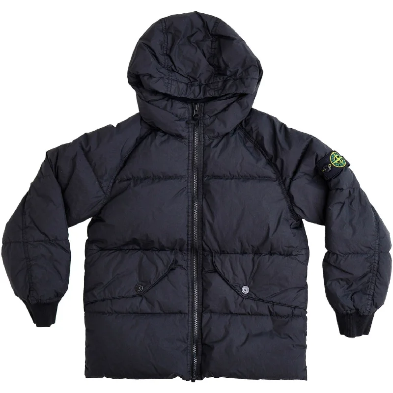 Camping hiking trail allergies-Stone Island Black Real Down Jacket