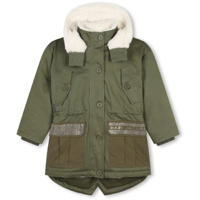 Camping hiking lightweight tarps-Marc Jacobs Winter Moss Hooded Parka