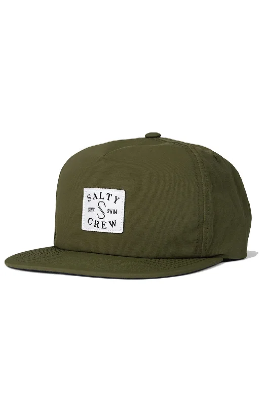 floral-wedding-hat-Salty Crew Clubhouse 5 Panel - Olive