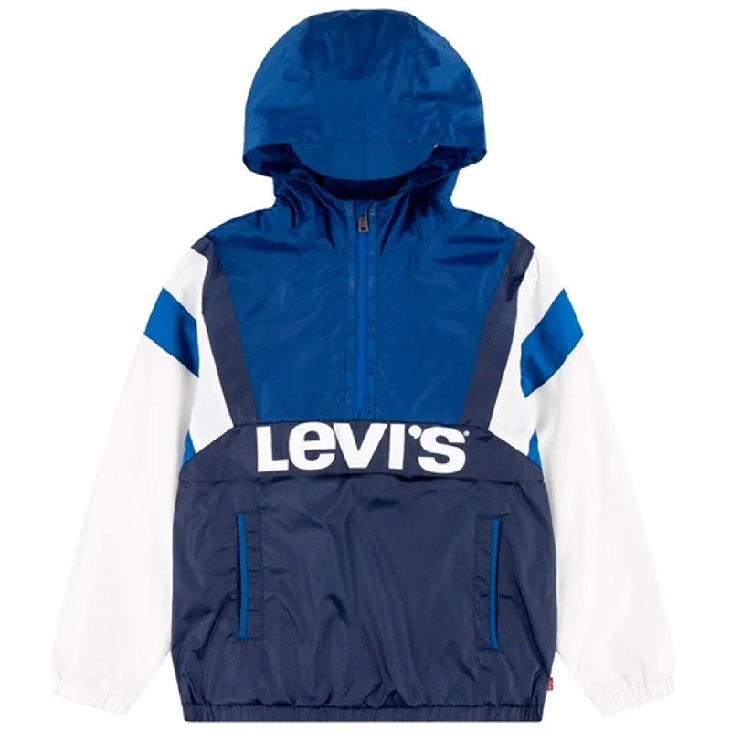 Camping hiking trail markers-Levi's Colorblocked Anorak Blue