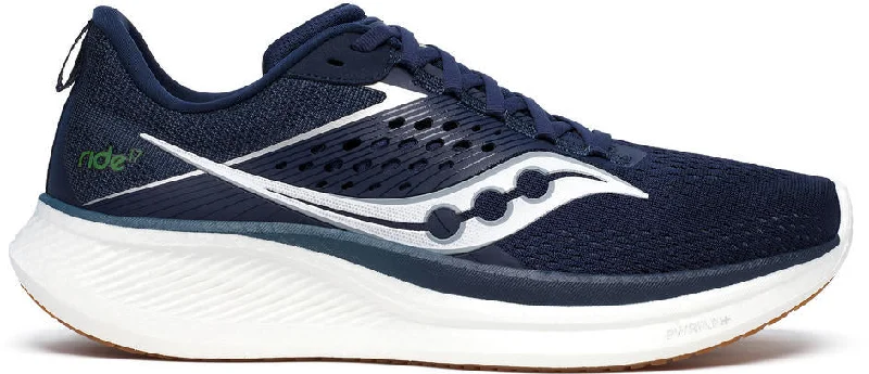 Camping hiking cultural hikes-Saucony Ride 17 Mens Running Shoes - Navy