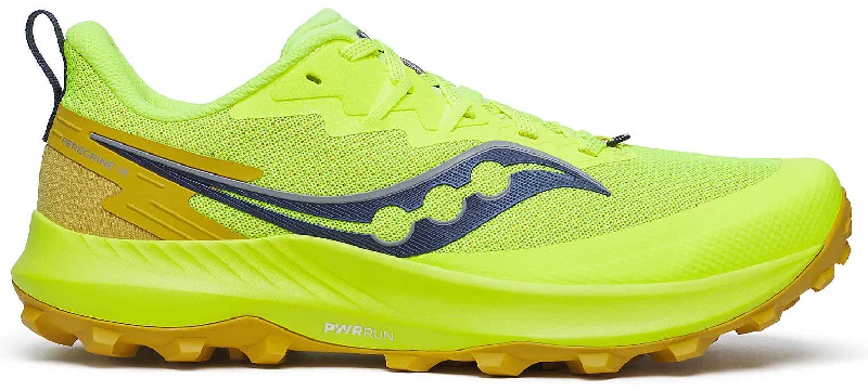 Camping hiking route planning-Saucony Peregrine 14 Mens Trail Running Shoes - Yellow