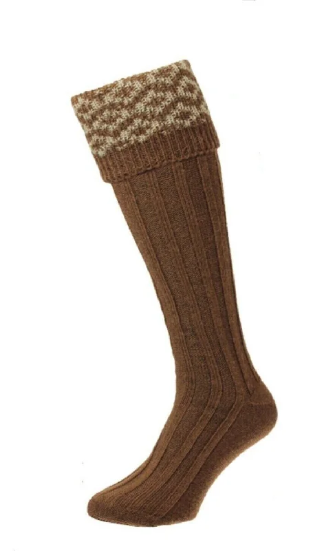 socks for formal wear-Bisley Stockings - Conker