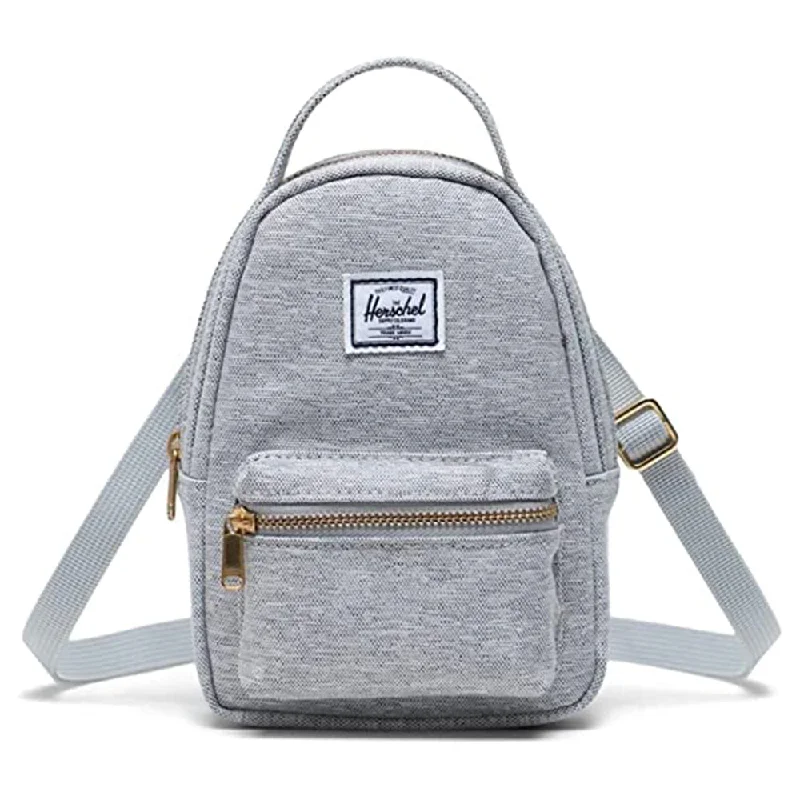 Camping hiking sunscreen brands-Herschel Light Grey Crosshatch One Size Nova Crossbody Mini Backpack -  10727-01866-OS