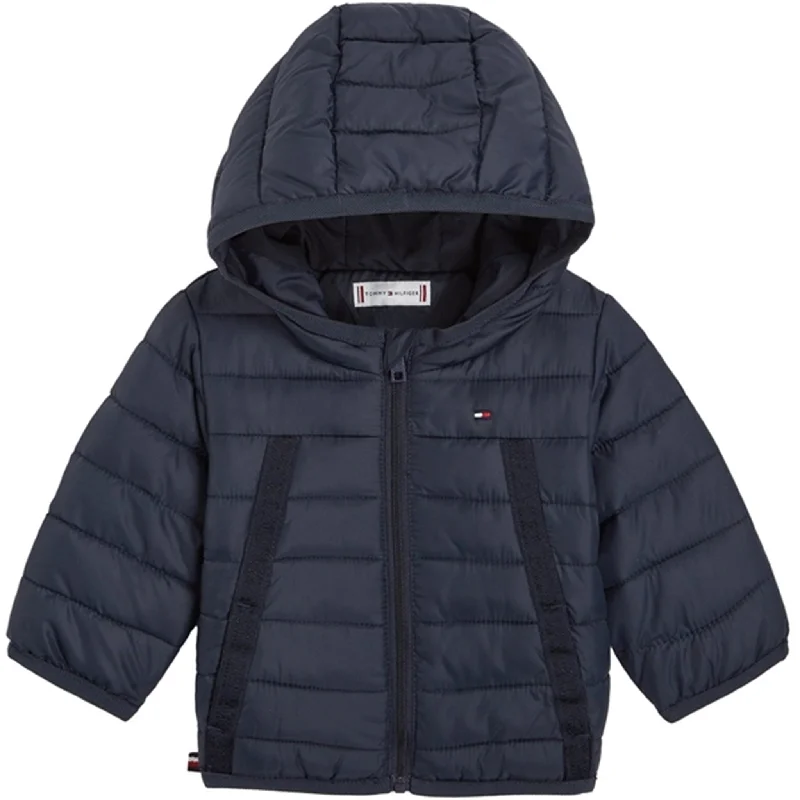 Camping hiking endurance training-Tommy Hilfiger Baby Monotype Tape Puffer Jacket Desert Sky