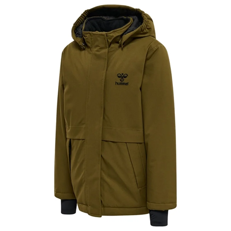 Camping hiking quiet spots-Hummel Dark Olive Urban Tex Winter Jacket