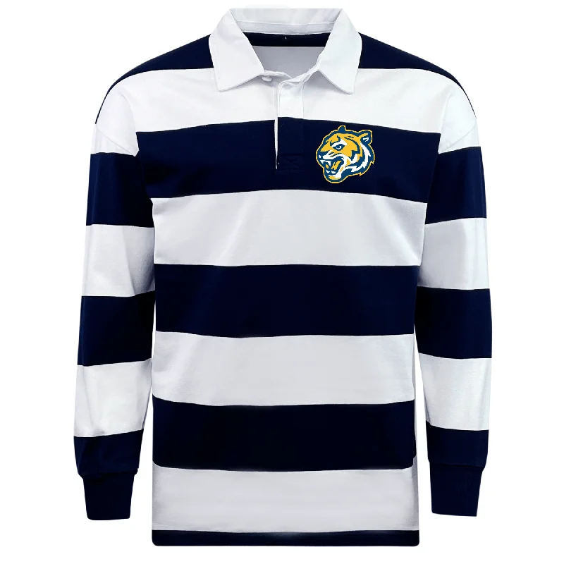 Camping hiking fitness benefits-Noble Street College Prep Classic Long Sleeve Hooped Rugby Jersey