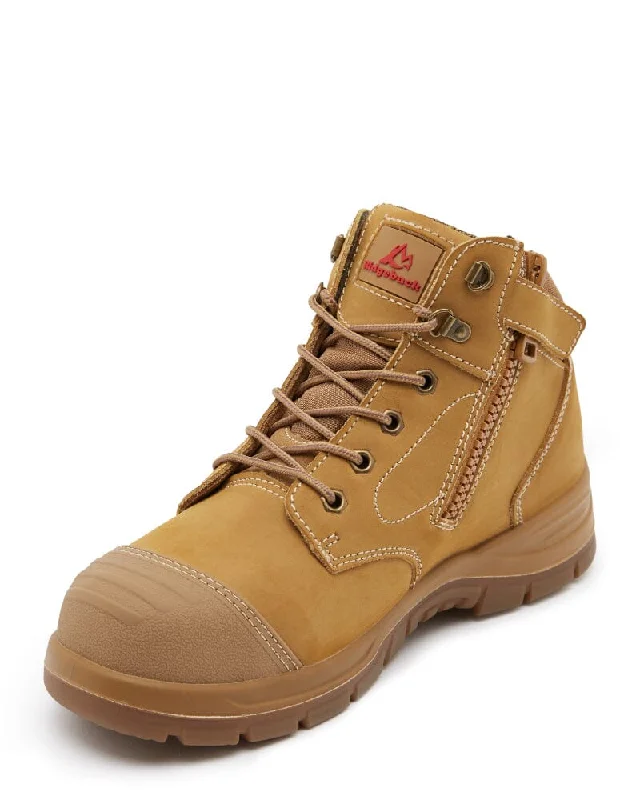 Camping hiking noise reduction-Digger Zip Side Safety Boot - Wheat