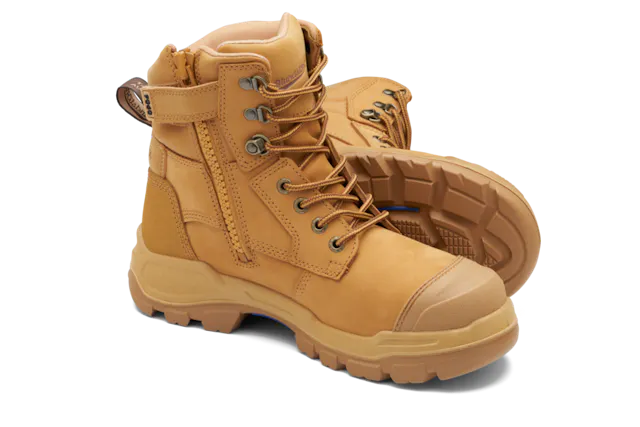 Camping hiking adventure notes-Blundstone Unisex Rotoflex Zip Safety Boot Wheat 9060