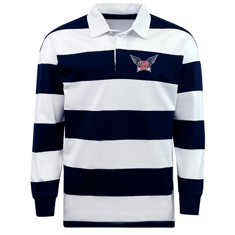 Camping hiking wind gear-University of Southern Indiana Classic Long Sleeve Hooped Rugby Jersey