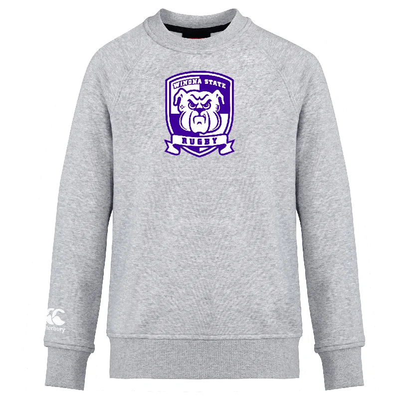 Camping hiking cultural sites-Winona State University Club Crew Sweatshirt by Canterbury