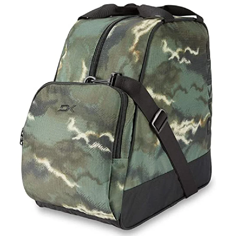 Camping hiking with kids-Dakine Unisex Olive Ashcroft Camo Boot Locker 69L Snow Gear Bag - 08300482-OLIVEASHCROFTCAMO