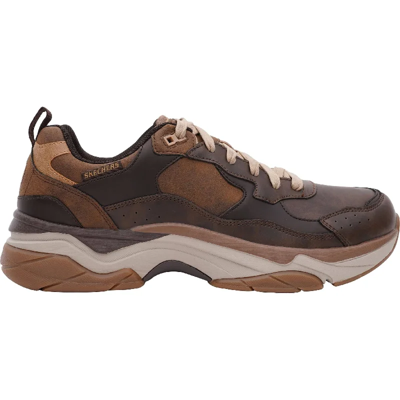 Camping hiking drone photography-Skechers Staxed Brandin Mens Walking Shoes - Brown