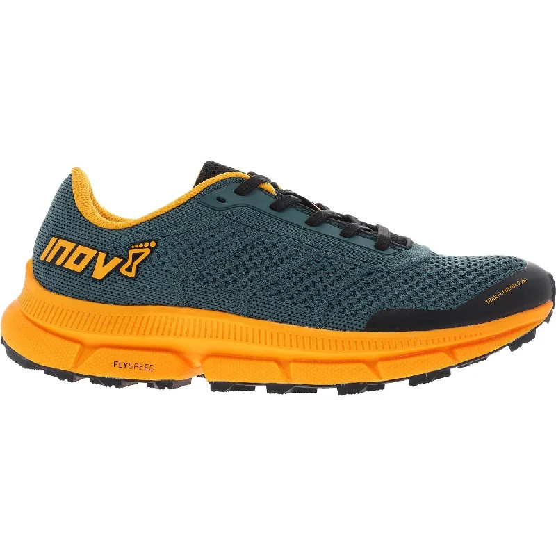 Camping hiking trail curves-Inov8 TrailFly Ultra G 280 Mens Trail Running Shoes - Green