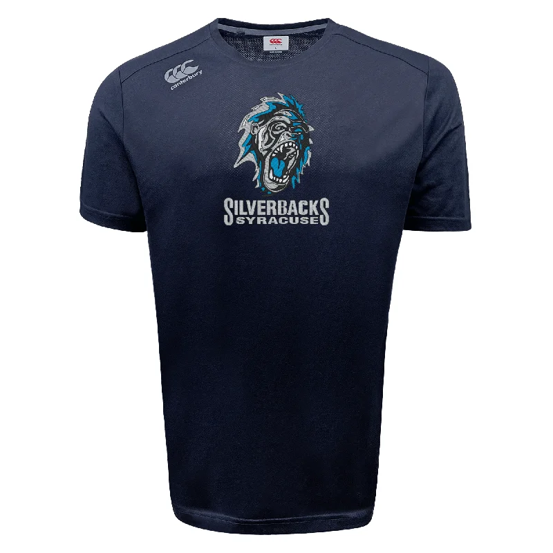 Camping hiking layering tips-Syracuse Silverbacks Tempo Vapodri T-Shirt by Canterbury