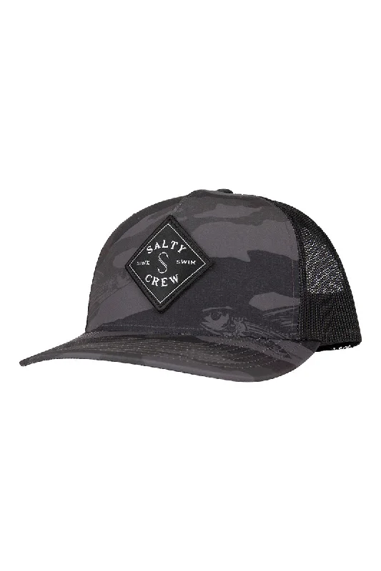 tactical-camo-hat-Salty Crew Sealine Retro Trucker Hat - Black Camo