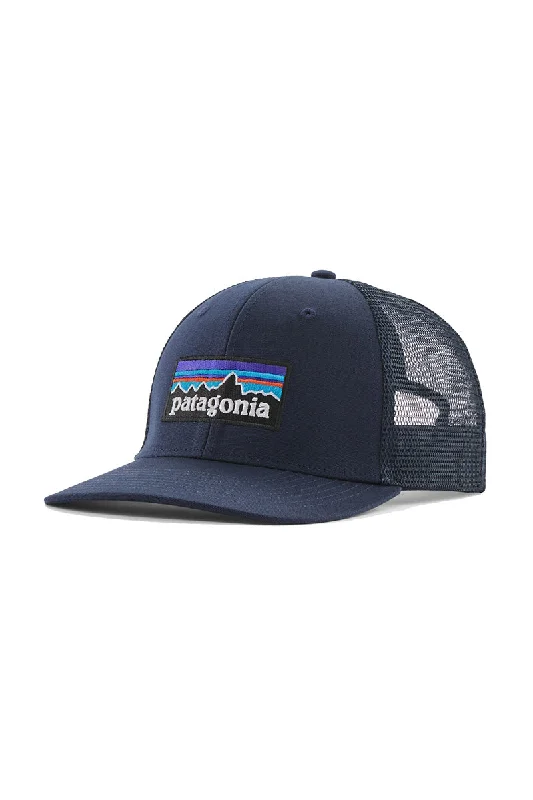 explorer-safari-hat-Patagonia P-6 Logo Trucker Hat - New Navy