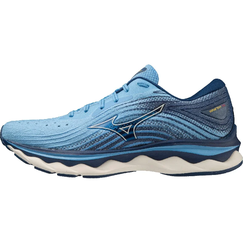 Camping hiking wildlife photography-Mizuno Wave Sky 6 Mens Running Shoes - Blue