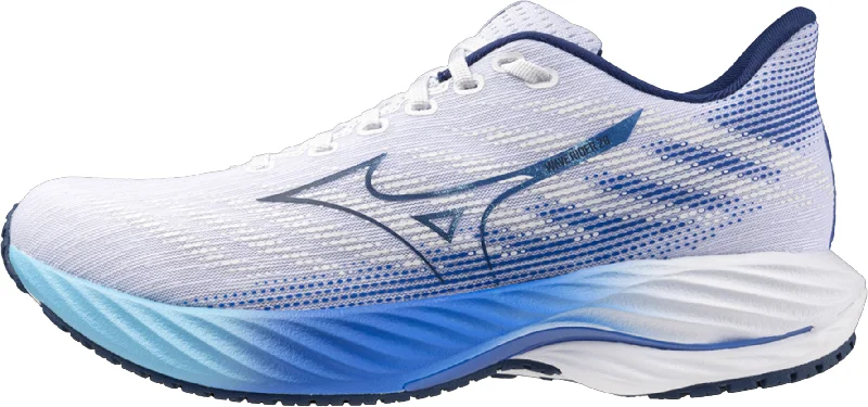 Camping hiking trail diaries-Mizuno Wave Rider 28 Mens Running Shoes - White