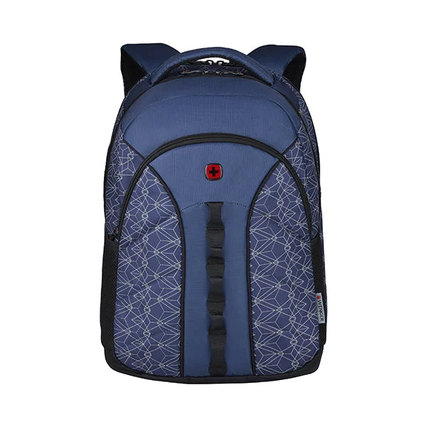 Camping hiking portable showers-Wenger BTS SUN 14/16" Laptop Backpack, 10" Tablet Pocket in Navy Geo (27 Litres)-Swiss designed