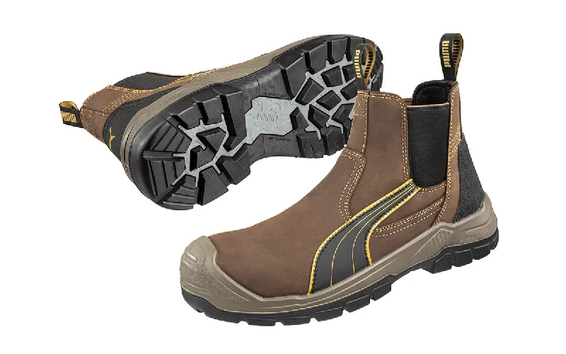 Camping hiking out-and-back-Puma Tanami Elastic Sided Lightweight Safety Boot (BROWN) 630267