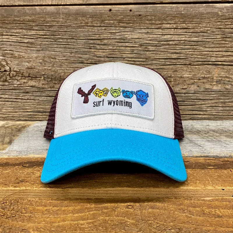 woven-panama-hat-Surf Wyoming® Critters Trucker - Multi