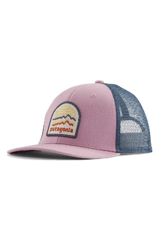 adjustable-baseball-hat-Patagonia Kid's Trucker Hat - Ridge Rise Moonlight: Milkweed Mauve