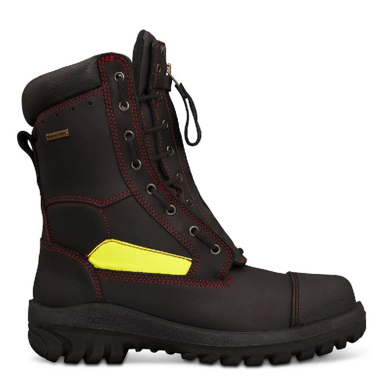 Camping hiking trail ice-Oliver 66 Series Black 230MM (9") Lace Up Structural Firefighter Boot 66-495