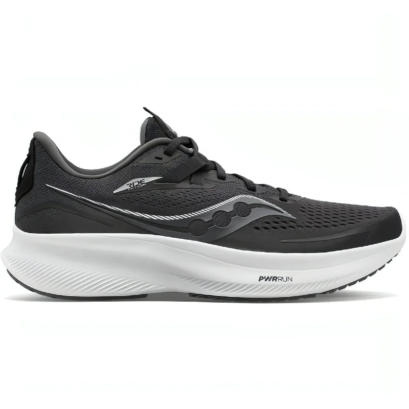 Camping hiking gear photos-Saucony Ride 15 WIDE FIT Mens Running Shoes - Black