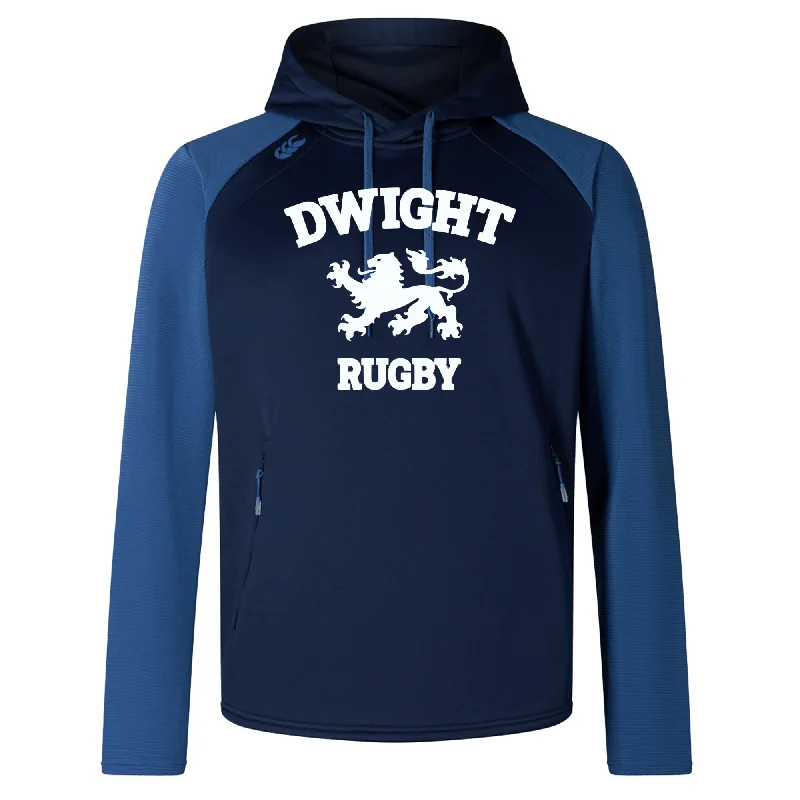 Camping hiking sleep masks-Dwight Rugby White Logo Elite Training Hoody by Canterbury