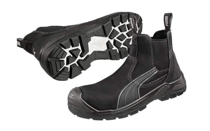 Camping hiking trail pacing-Puma Tanami Elastic Sided Lightweight Safety Boot (Black) 630347