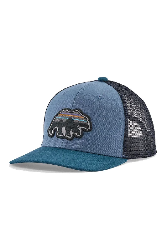 camouflage-hunting-hat-Patagonia Kid's Trucker Hat - Back For Good Bear: Pigeon Blue