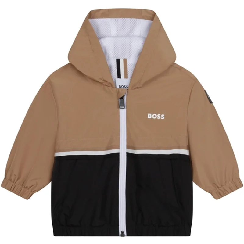 Camping hiking trail relays-Hugo Boss Baby Hooded Windbreaker Black