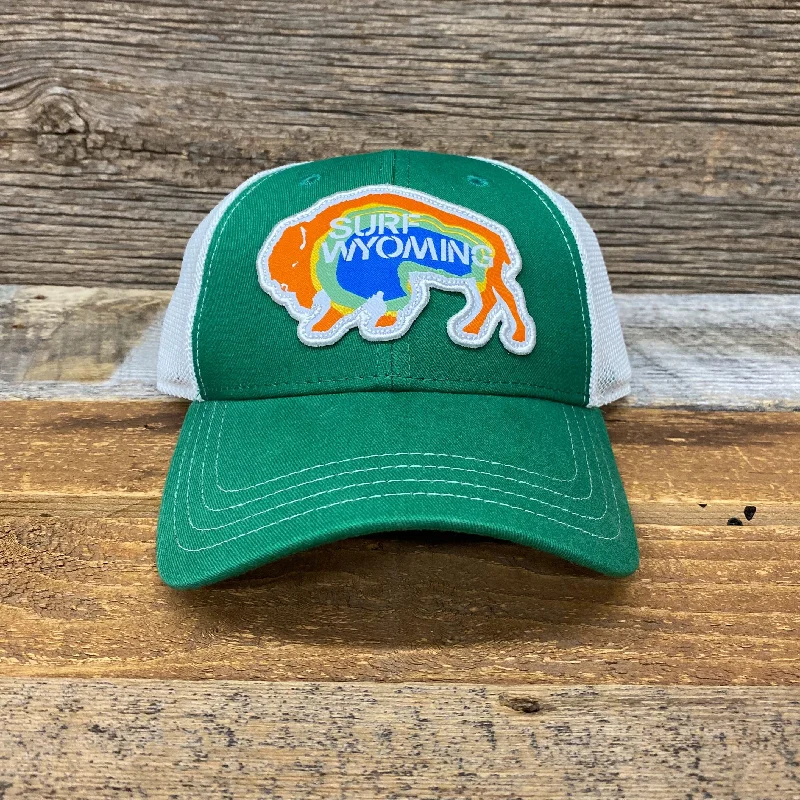 straw-visior-hat-Surf Wyoming® Prismatic Bison Hat - Green