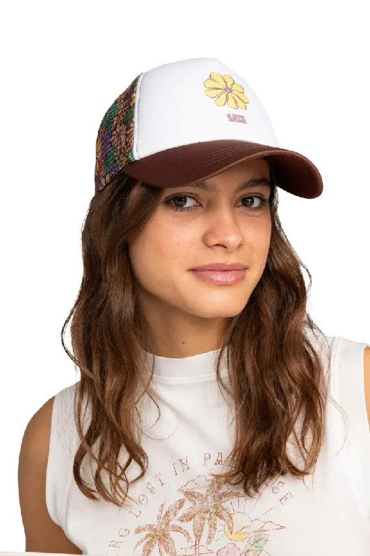 flat-cap-hat-Roxy Donut Spain Trucker Hat - Root Beer All About Sol Mini