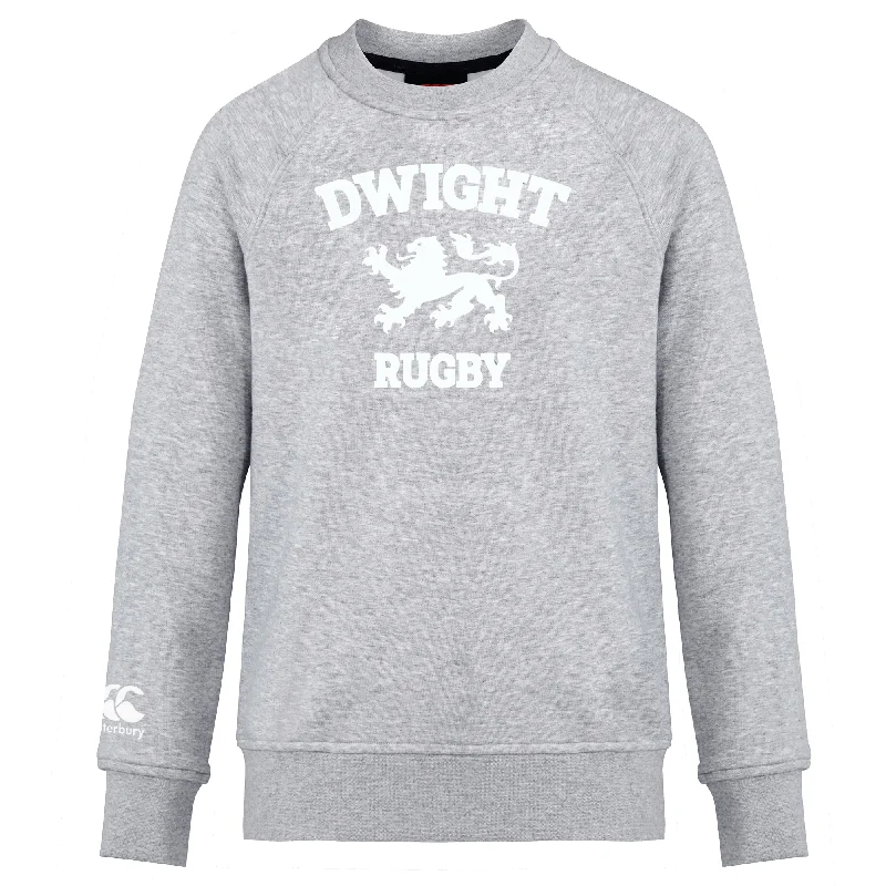 Camping hiking trail sprints-Dwight Rugby White Logo Club Crew Sweatshirt by Canterbury