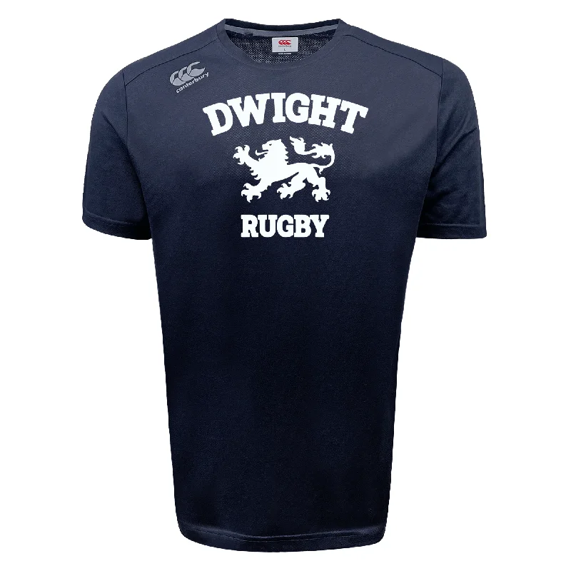 Camping hiking UV protection-Dwight Rugby White Logo Tempo Vapodri T-Shirt by Canterbury