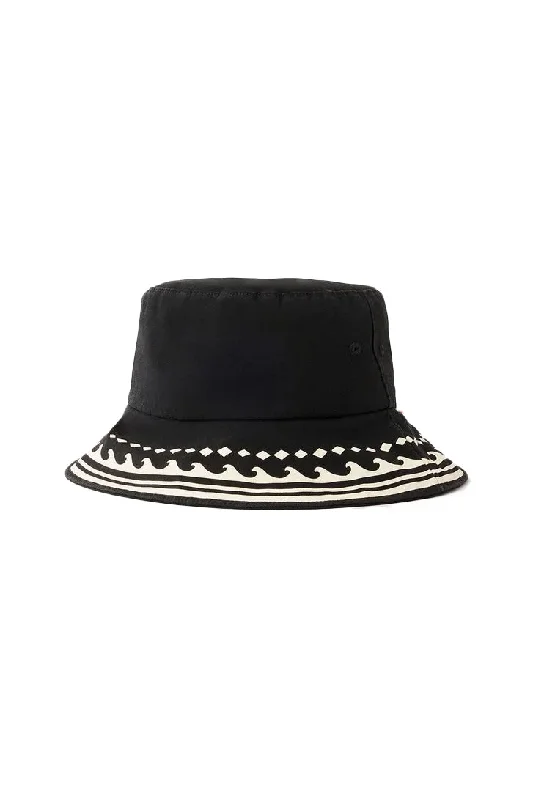 straw-beach-hat-Rip Curl Mixed UPF Bucket Hat - Black / Off White