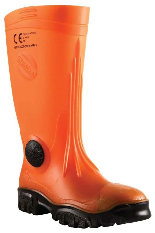 Camping hiking hybrid trips-Stimela Commander Safety Gumboots (Hi Vis Orange) FWG907