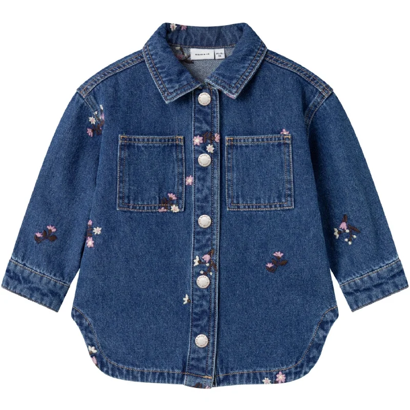 Camping hiking distance tips-Name It Dark Blue Denim Kat Embellished Denim Jacket