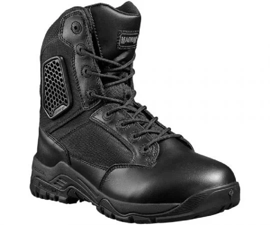 Camping hiking trail challenges-Magnum Strike Force 8.0 SZ Lace Up Zip Sided Boots (Black) MSF800