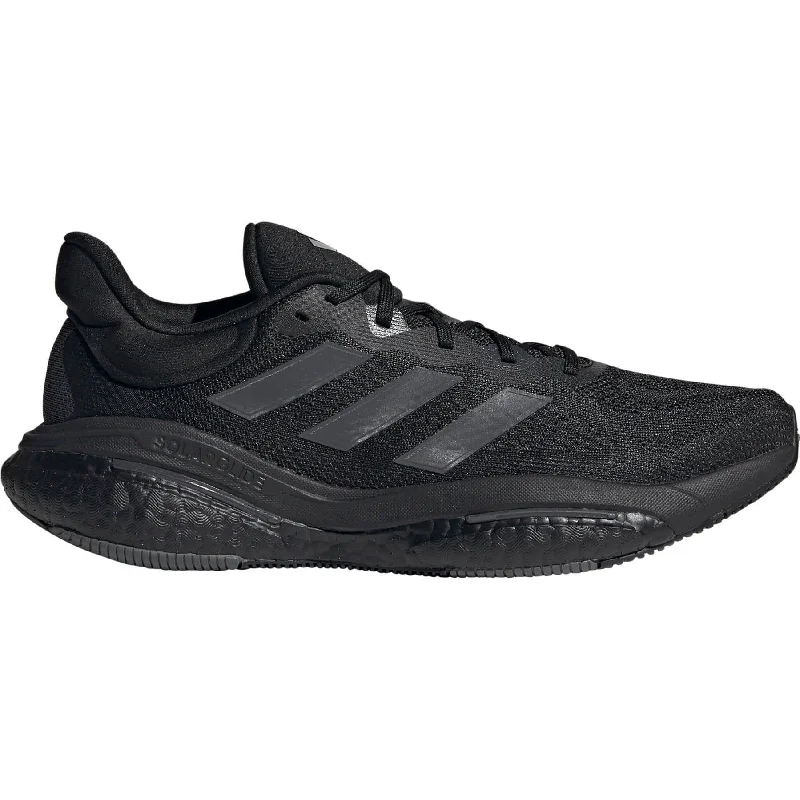 Camping hiking sleep masks-adidas SolarGlide 6 Mens Running Shoes - Black