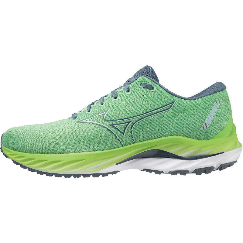 Camping hiking trail pacing-Mizuno Wave Inspire 19 Mens Running Shoes - Green