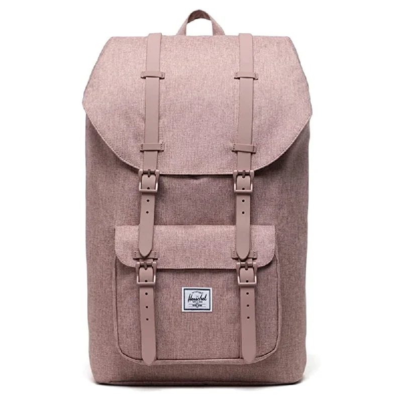 Camping hiking scenic overlooks-Herschel Unisex Ash Rose Crosshatch One Size Little America Laptop Backpack - 10014-04885-OS