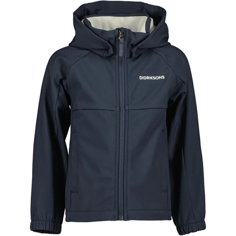 Camping hiking gear brands-Didriksons Navy Troel Kids Jacket