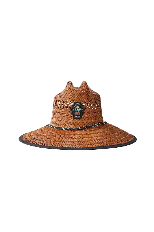 UV-protection-hat-Rip Curl Logo Straw Hat - Brown